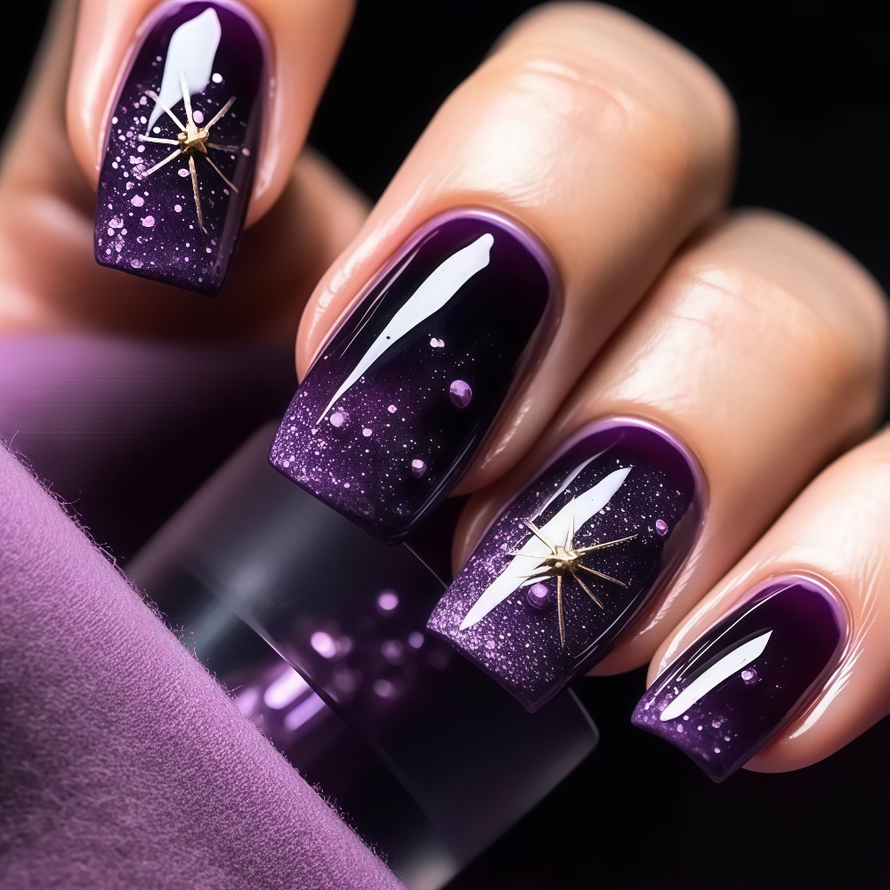 Nail Art Press On - 짧은 중간 길이의 페이크 네일, 그라데이션