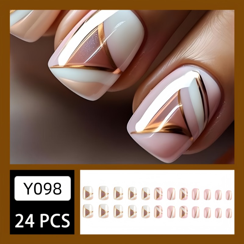 24 개/대 귀여운 달콤한 짧은 사각형 패션 착용 네일 - Nail Art Press On 리뷰 및 가격