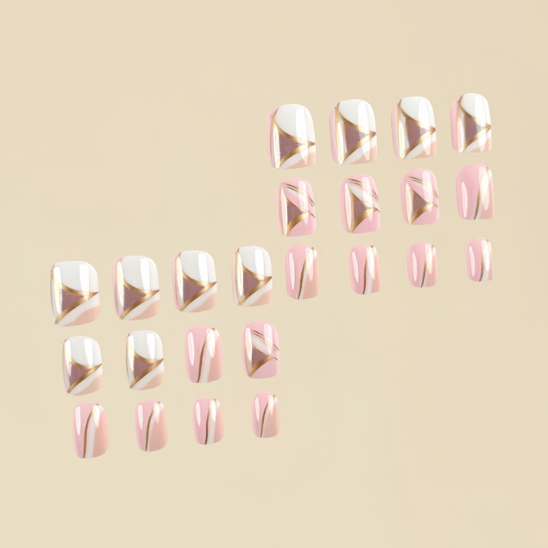 24 개/대 귀여운 달콤한 짧은 사각형 패션 착용 네일 - Nail Art Press On 리뷰 및 가격