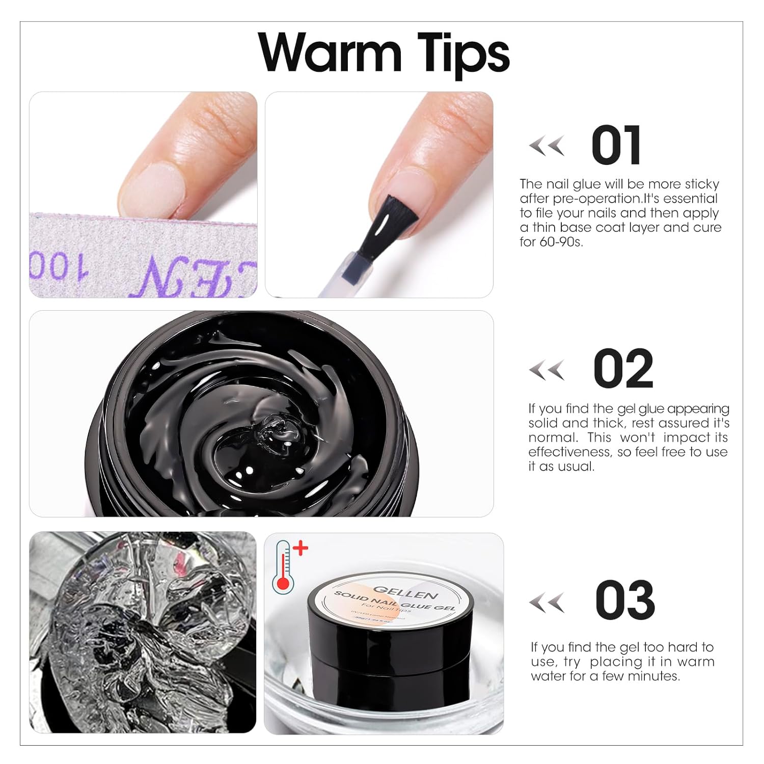 젤렌 네일 솔리드 글루 빌더 클리어 강화 젤 네일 팁  - Nail Art Ombre 리뷰 및 가격