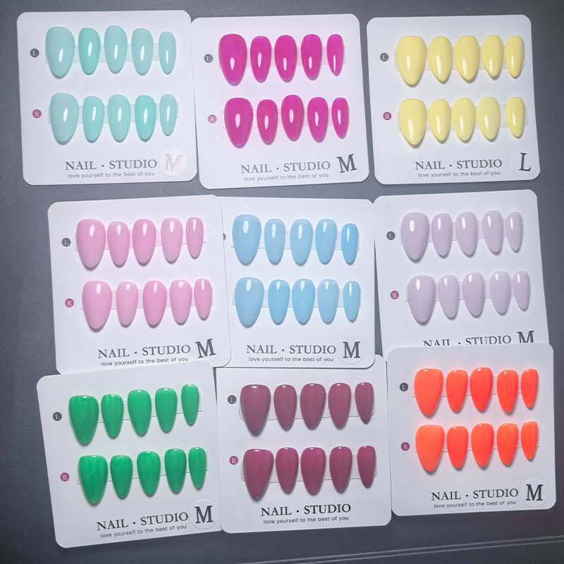 10개입 아몬드 프레스온 네일 수제 화려한 여름 컬러  - Nail Art Orange 리뷰 및 가격