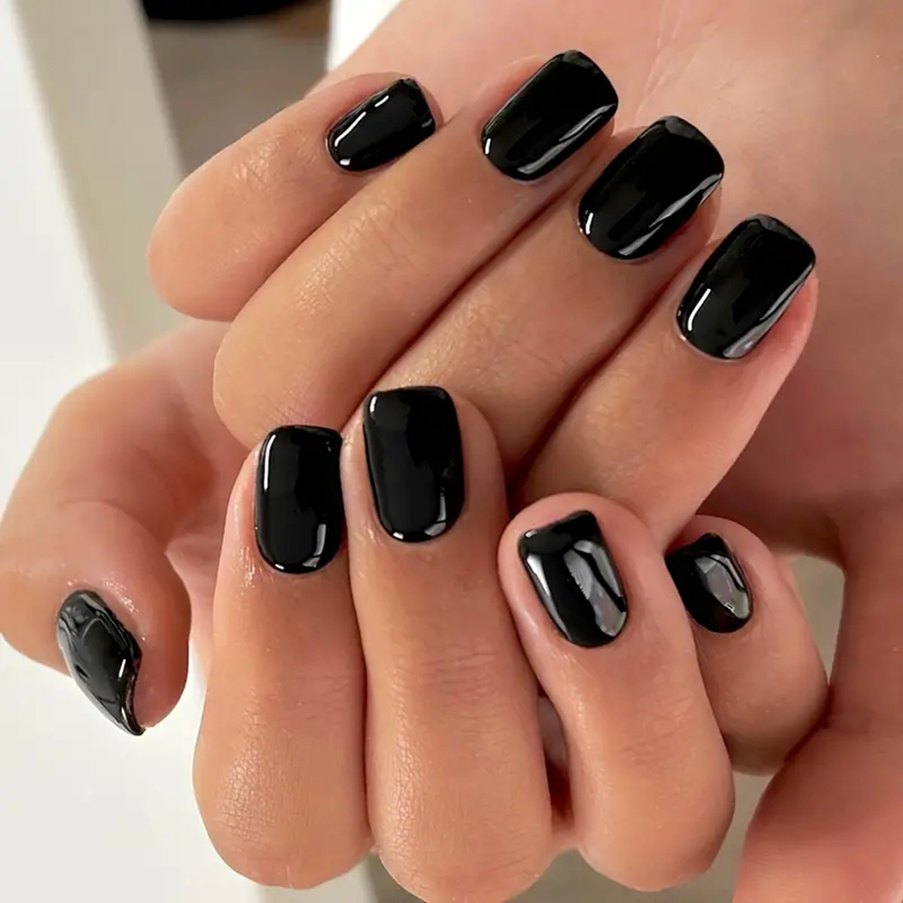 ARTAUG 24pcs 손톱에 중간 프레스 스퀘어 블랙 - Nail Art Pink 리뷰 및 가격