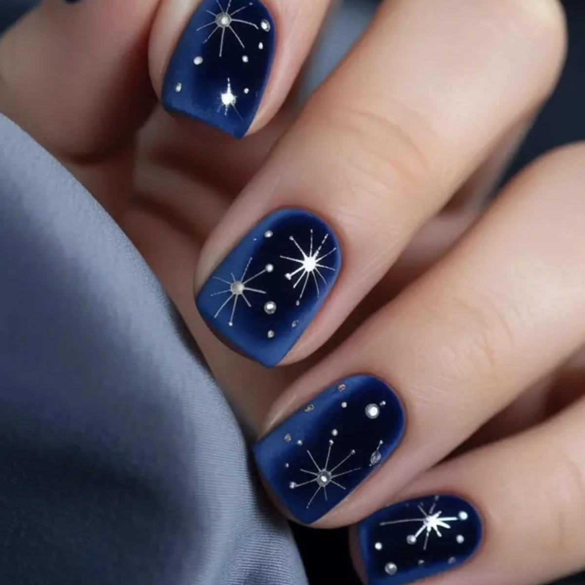 짧은 중간 길이의 페이크 네일, 그라데이션 퍼플 블루  - Nail Art Press On 리뷰 및 가격