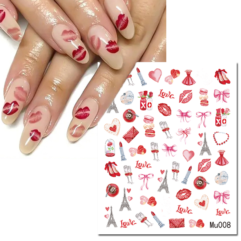 3d 네일 아트 슬라이더 스티커 발렌타인 섹시한 입술  - Nail Art Valentines Day 리뷰 및 가격